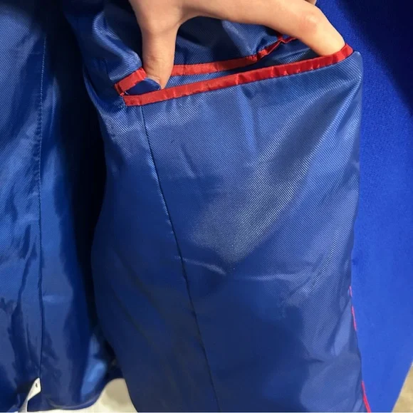 Talbots Pea Coat Italian Woven Wool Lined Double Breasted Size 20 Royal Blue - Picture 12 of 15